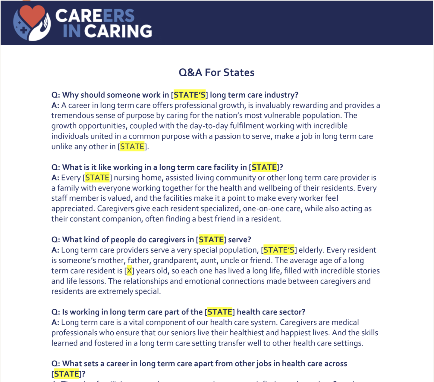 State Q A Editable Careers In Caring   CIC State QA Editable 